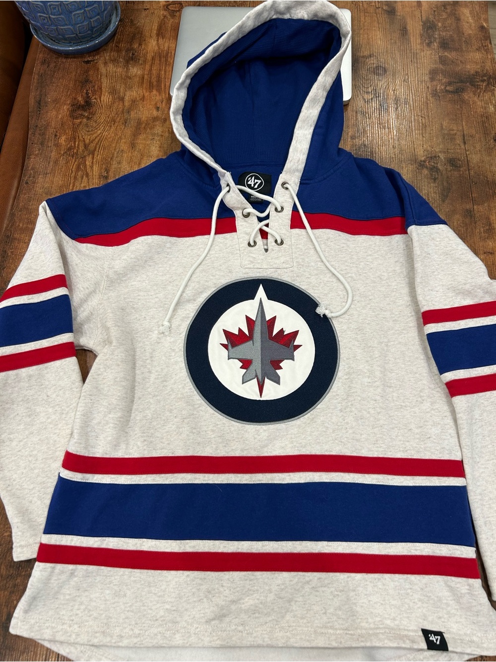 47 Brand Men's Winnipeg Jets Hooded Pullover - Grey/Blue/Red
